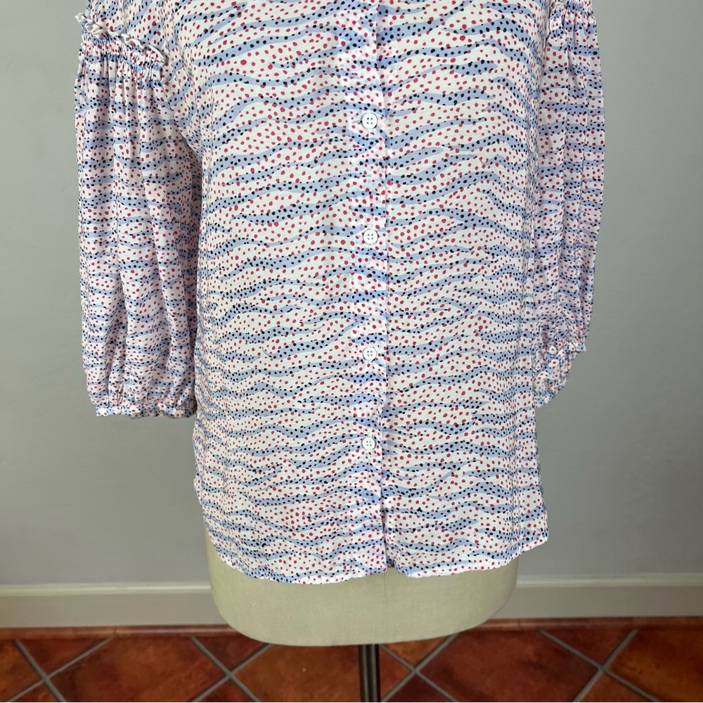 Bimba Y Lola Zebra Print Polka Dot Button Down Shirt - Picture 4 of 7